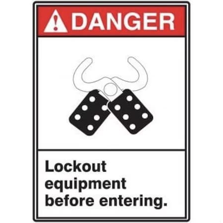 Accuform ANSI DANGER Safety Sign LOCKOUT MRLC124XP MRLC124XP